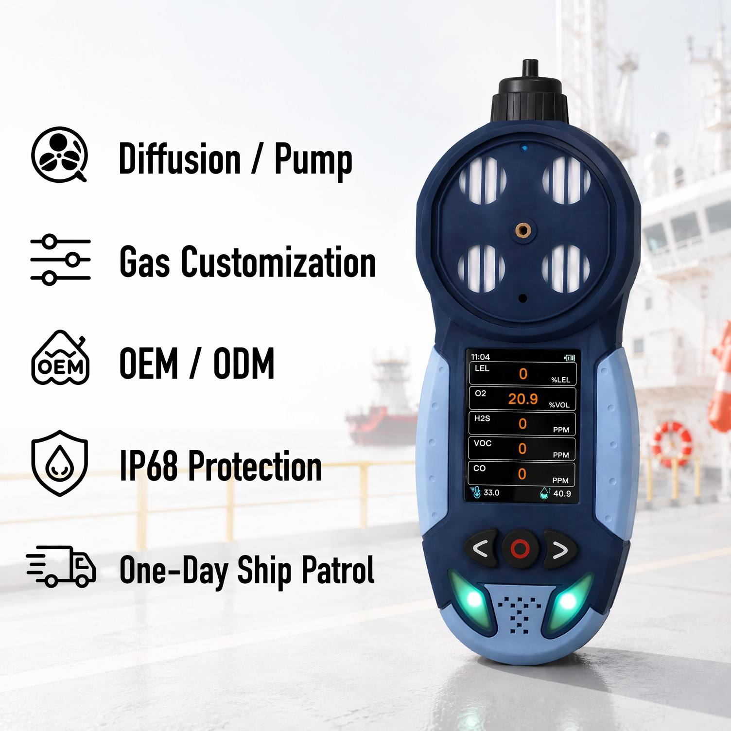 Marine Portable 5 in 1 Gas Detector GSS-GP400